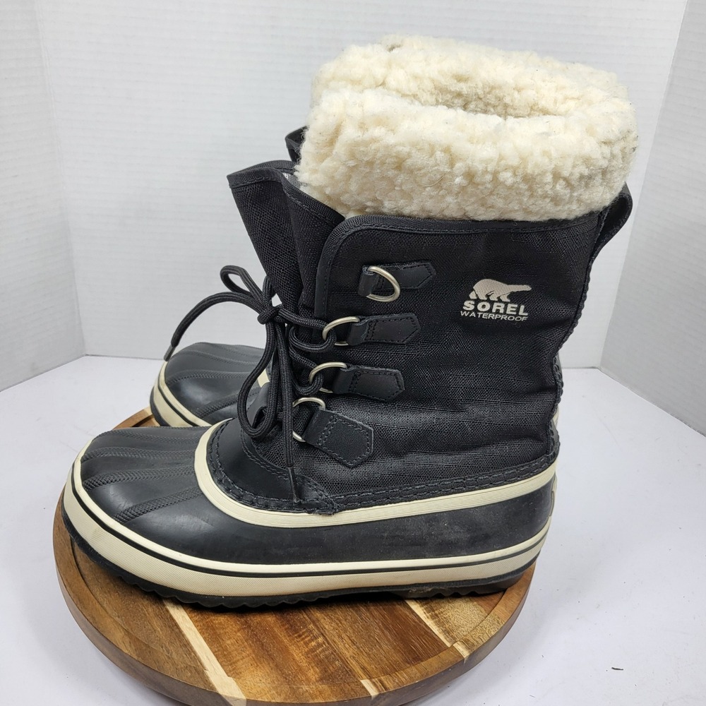 Sorel Winter Carnival Boots Women 7.5 Black Waterproof NL1495-011 Excellent Snow